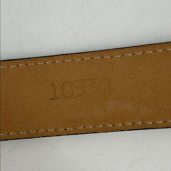 Street Ahead Vintage Croc Embossed Leather Belt Silver Statement Hardware L - Picture 8 of 8